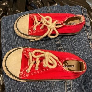 Converse Kids Red Canvas Sneakers
